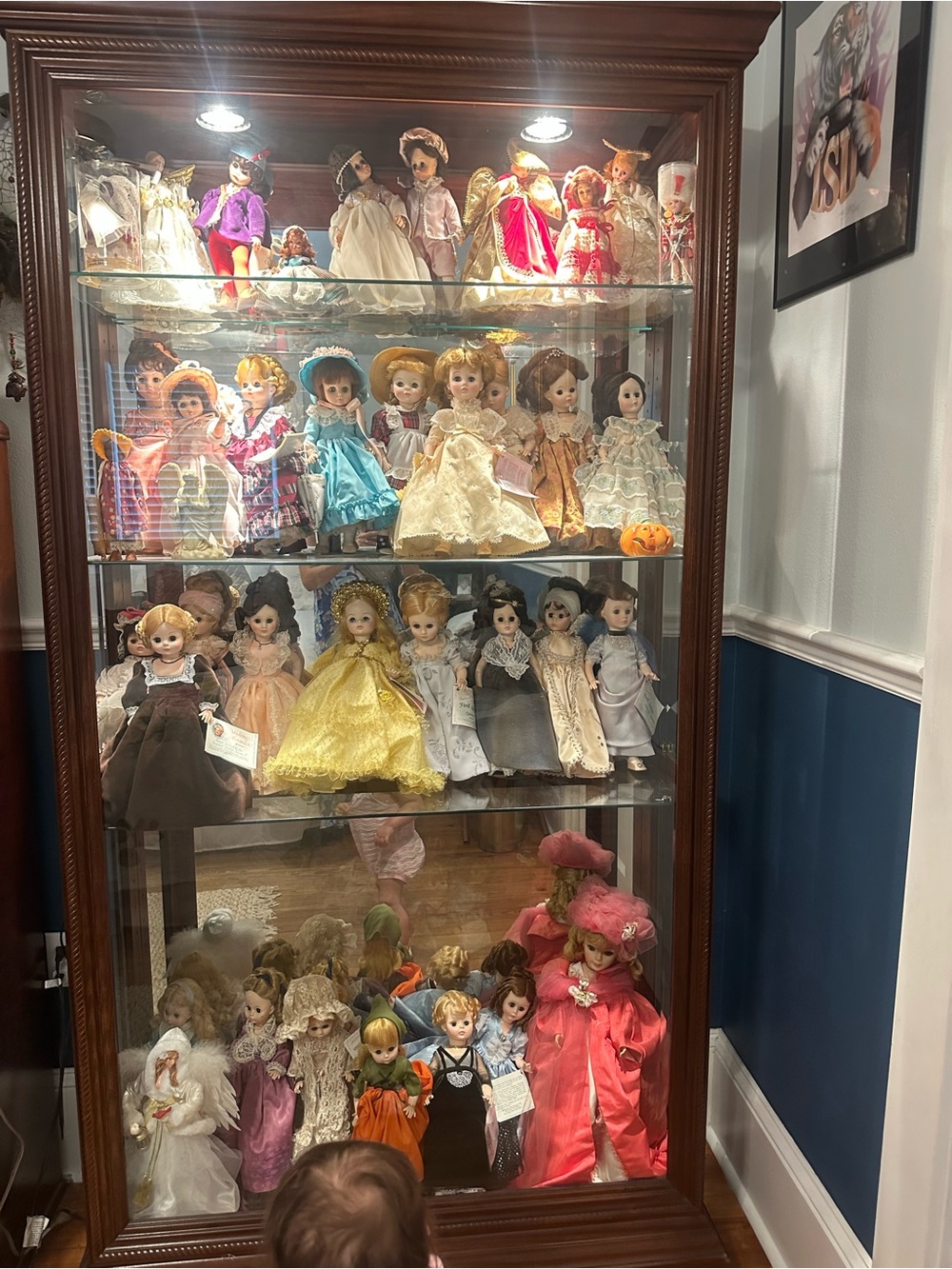 Madame Alexander Assorted Dolls in White, Yellow, Pink, Blue, Brown, Gold